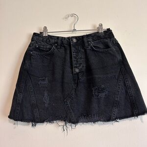 We The Free Distressed Black Mini Skirt